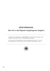 Bescheinigung über die in das Register eingetragenen Angaben